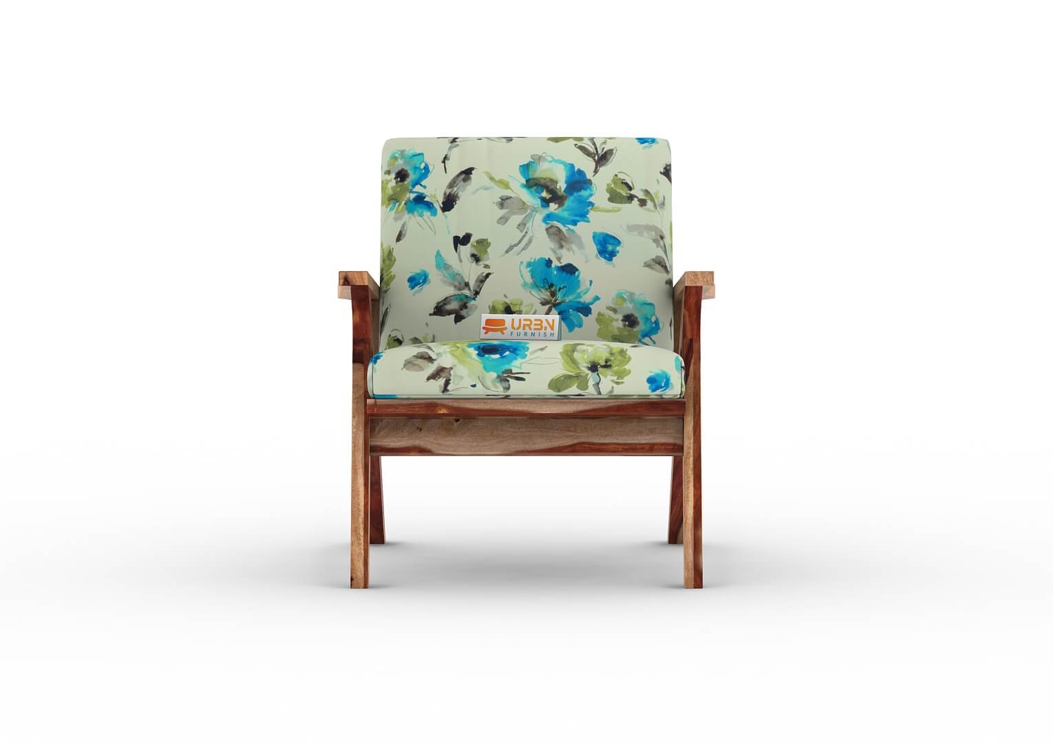 Oueme Lounge Chair With Stool (Printed Fabric) - Urbnfurnish