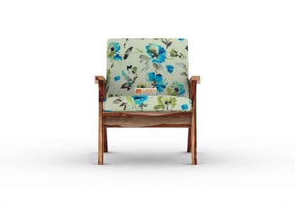 Oueme Lounge Chair With Stool (Printed Fabric) - Urbnfurnish