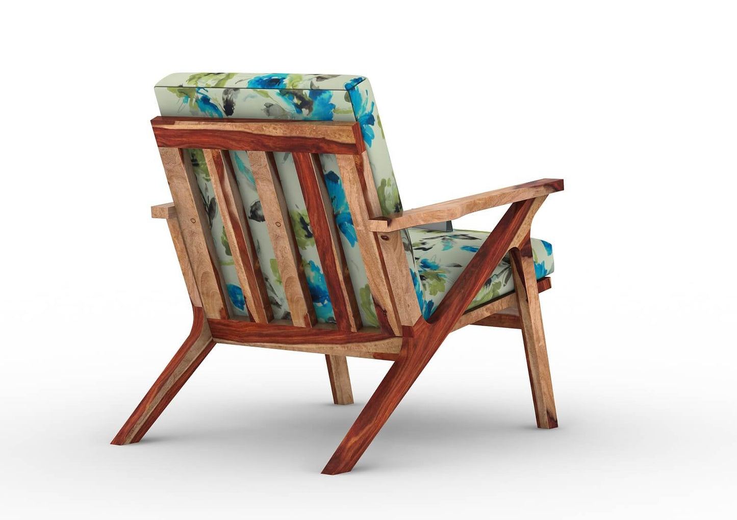 Oueme Lounge Chair With Stool (Printed Fabric) - Urbnfurnish
