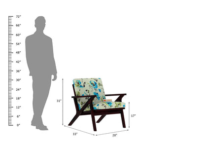 Oueme Lounge Chair With Stool (Printed Fabric) - Urbnfurnish