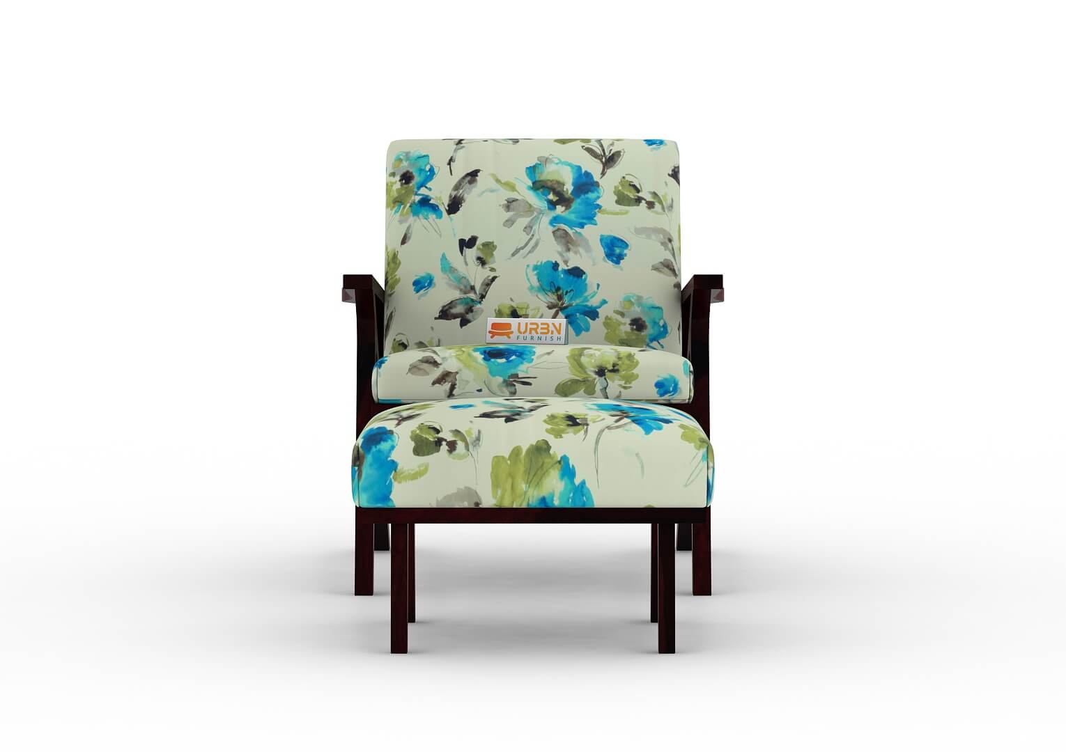 Oueme Lounge Chair With Stool (Printed Fabric) - Urbnfurnish