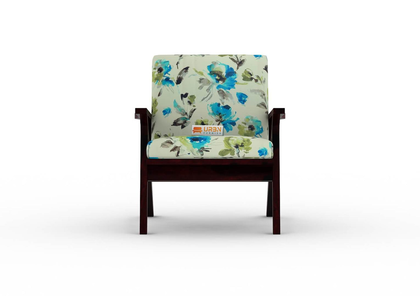 Oueme Lounge Chair With Stool (Printed Fabric) - Urbnfurnish