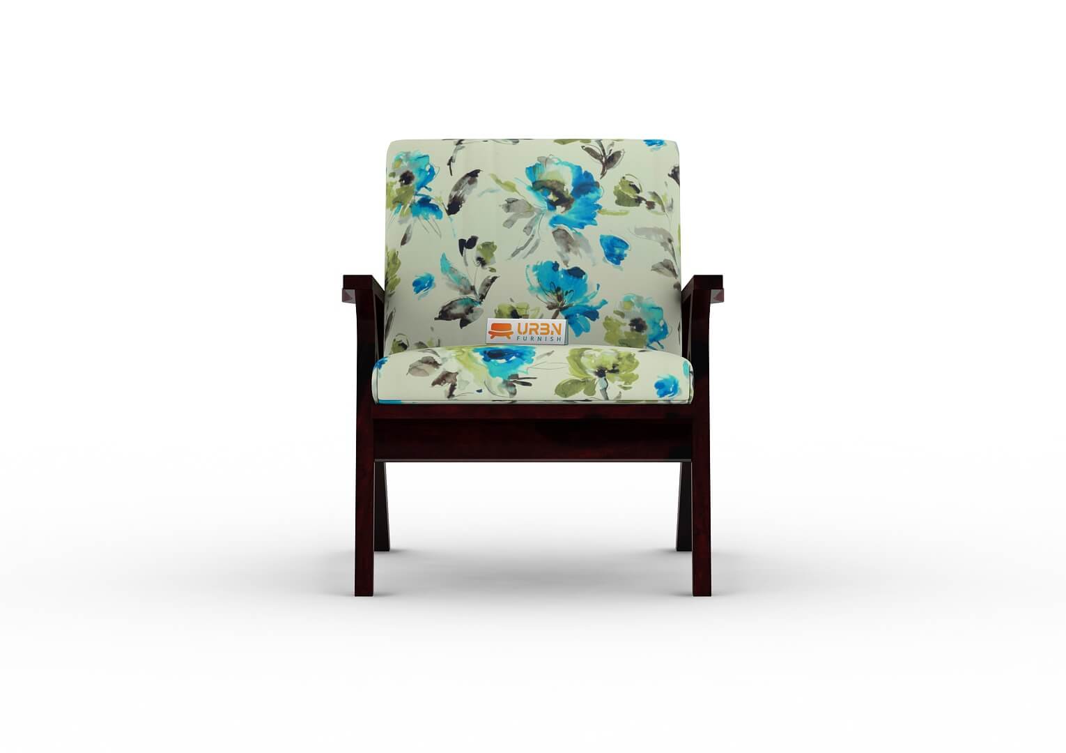 Oueme Lounge Chair With Stool (Printed Fabric) - Urbnfurnish