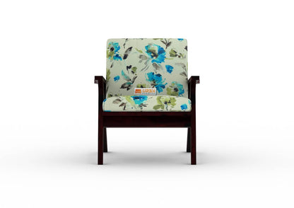Oueme Lounge Chair With Stool (Printed Fabric) - Urbnfurnish