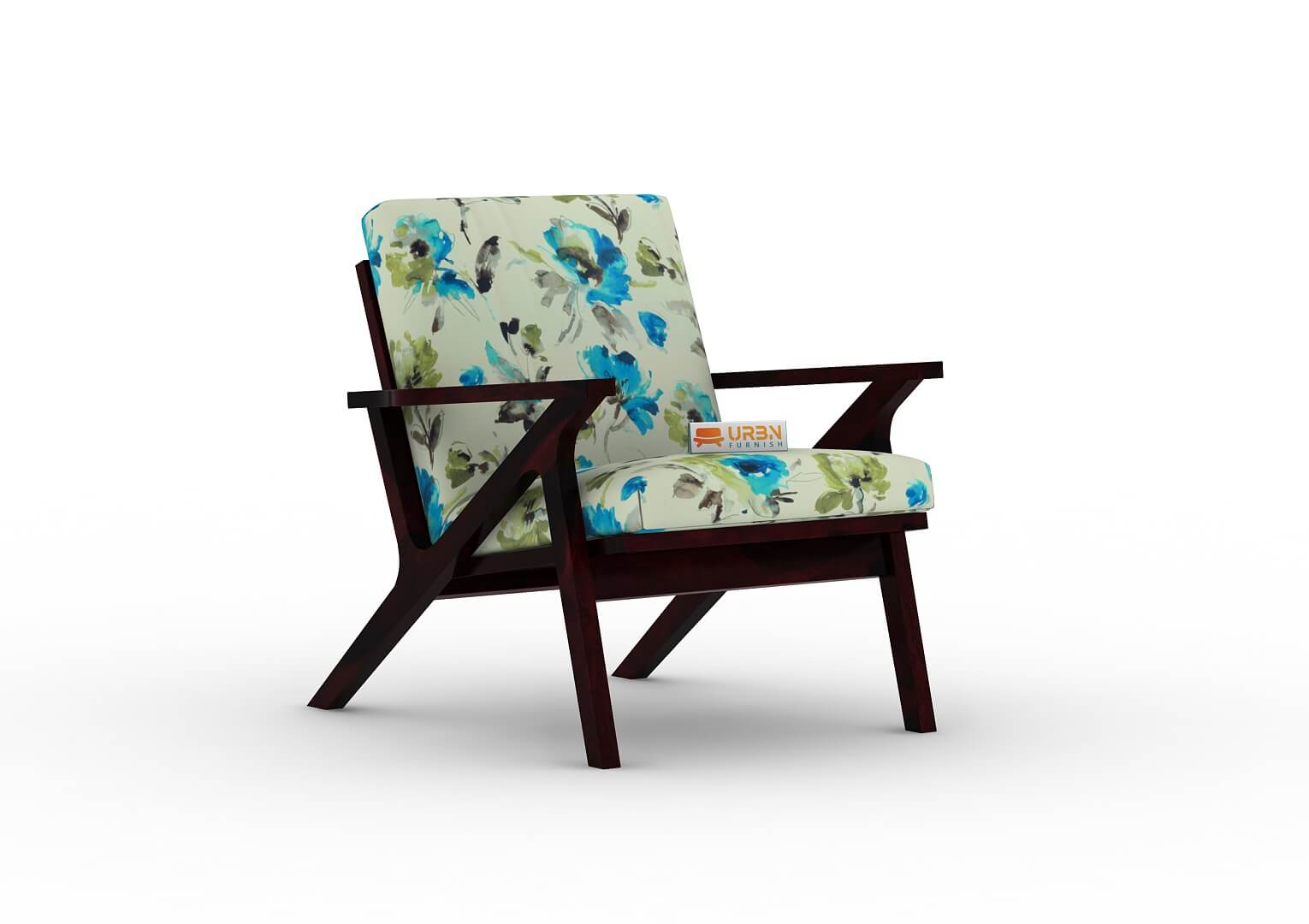 Oueme Lounge Chair With Stool (Printed Fabric) - Urbnfurnish