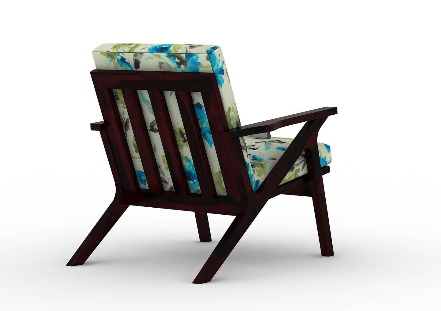 Oueme Lounge Chair With Stool (Printed Fabric) - Urbnfurnish