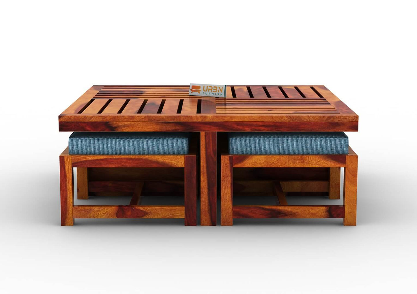 Paladin Coffee Table Set With Four Stools - Urbnfurnish