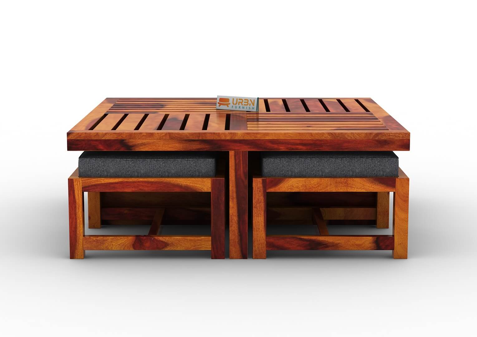 Paladin Coffee Table Set With Four Stools - Urbnfurnish
