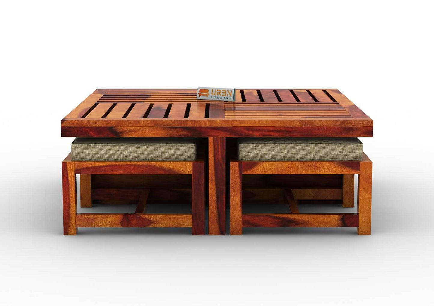 Paladin Coffee Table Set With Four Stools - Urbnfurnish