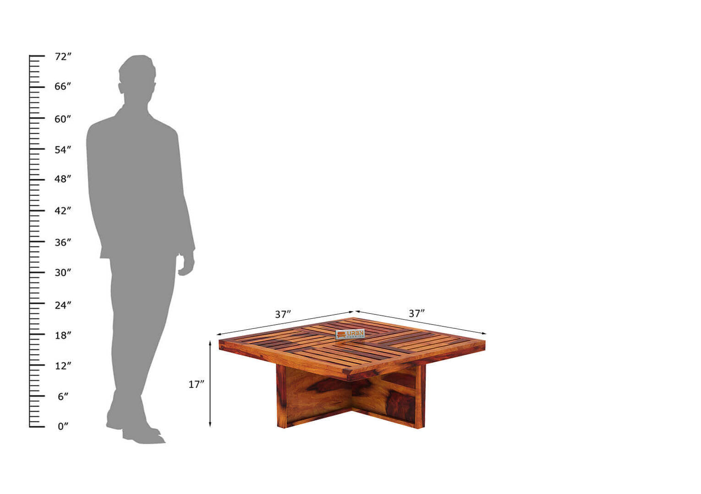 Paladin Coffee Table Set With Four Stools - Urbnfurnish