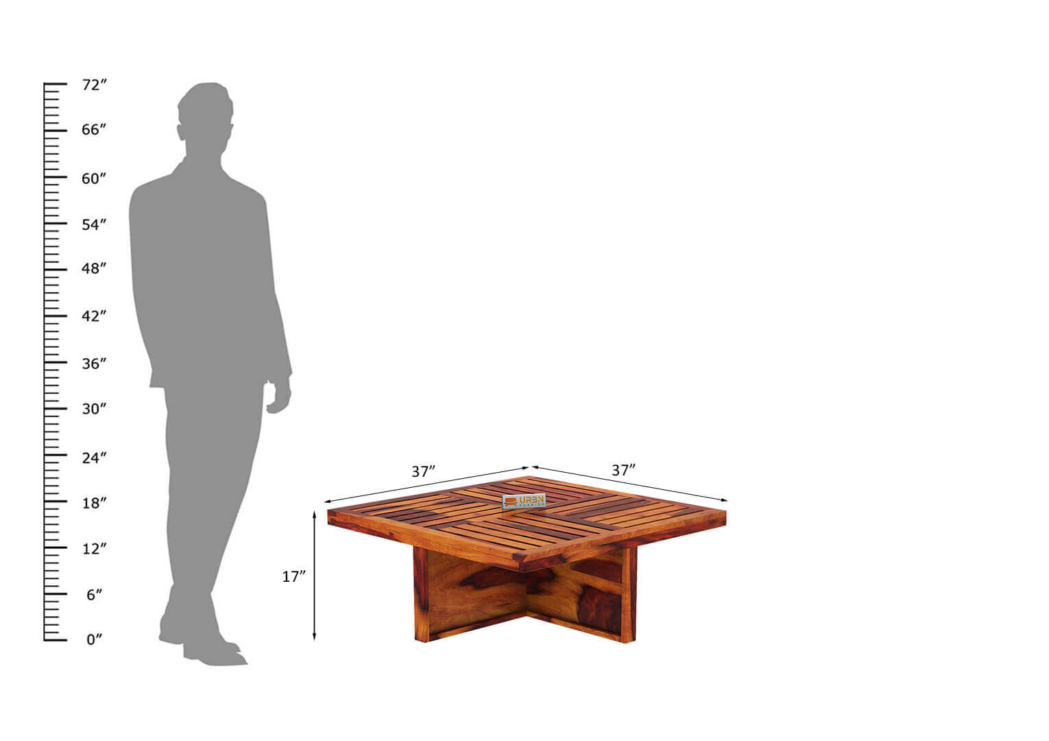 Paladin Coffee Table Set With Four Stools - Urbnfurnish