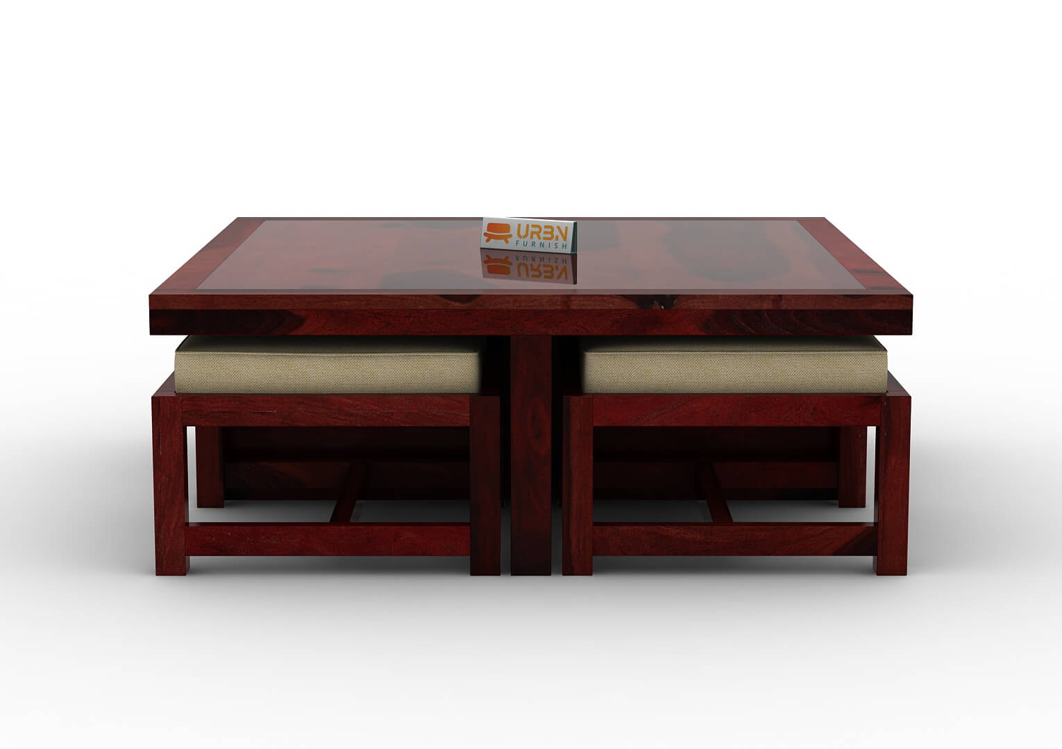 Paladin Coffee Table Set With Four Stools - Urbnfurnish