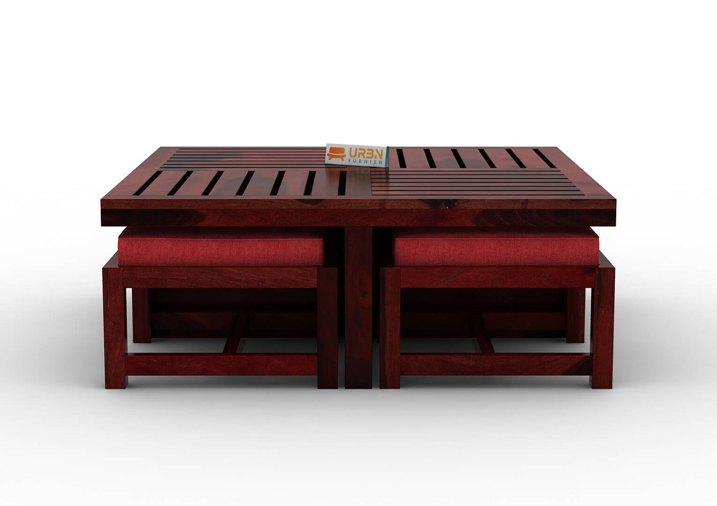 Paladin Coffee Table Set With Four Stools - Urbnfurnish