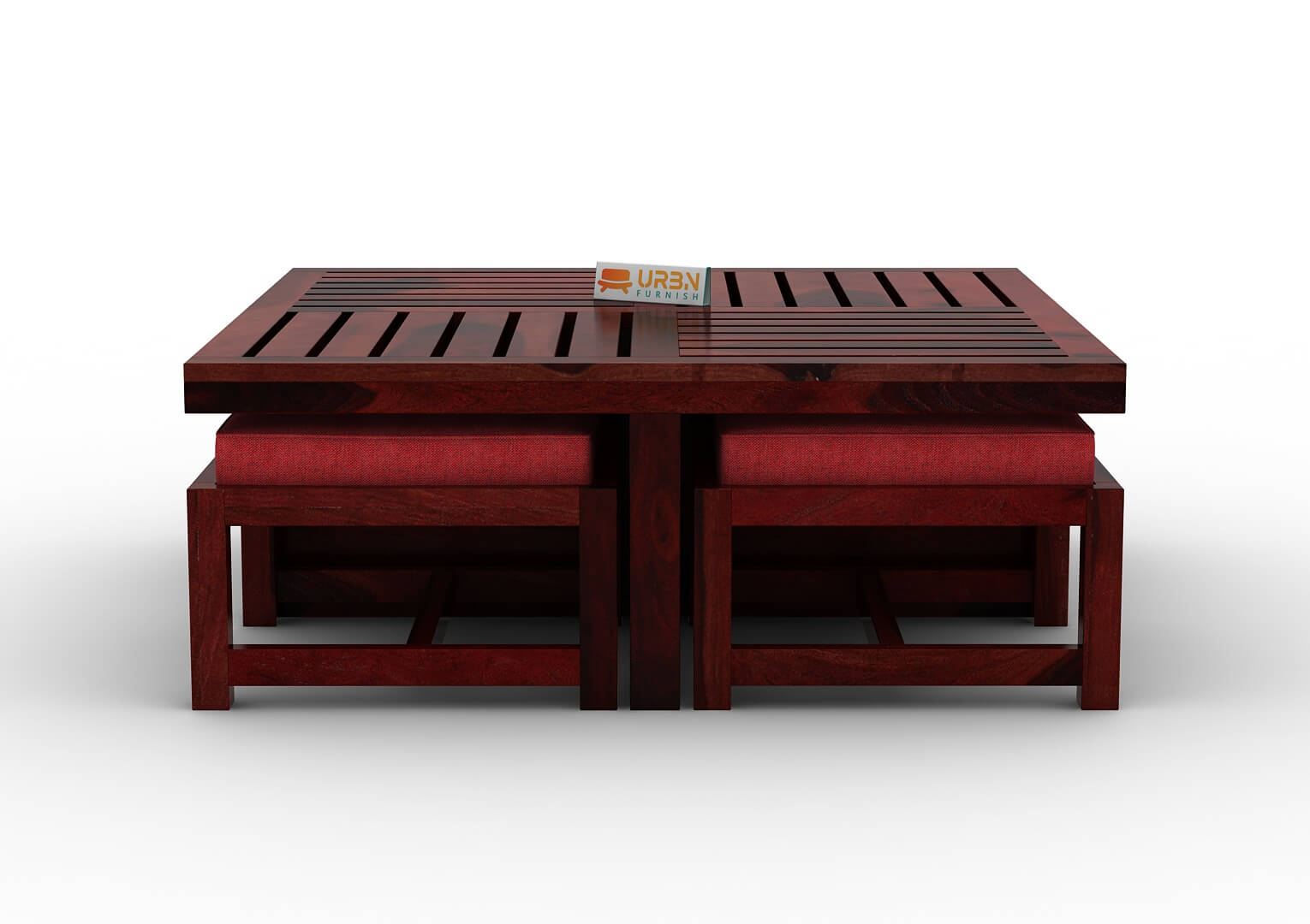 Paladin Coffee Table Set With Four Stools - Urbnfurnish