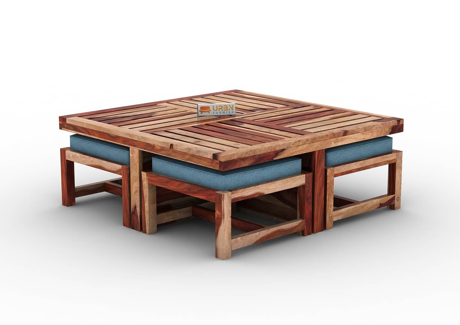 Paladin Coffee Table Set With Four Stools - Urbnfurnish