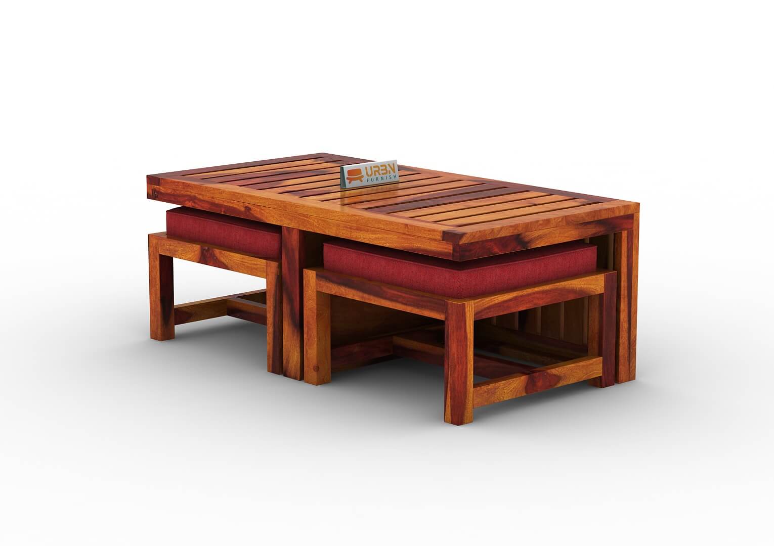 Paladin CoffeeTable Set  With Two Stools - Urbnfurnish