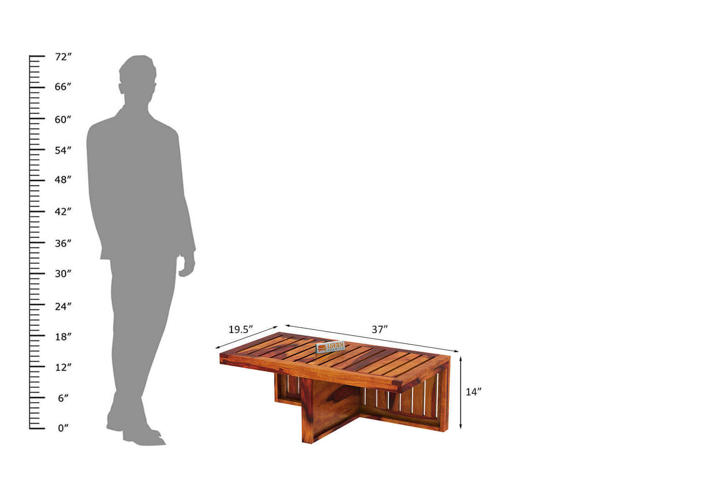 Paladin CoffeeTable Set  With Two Stools - Urbnfurnish
