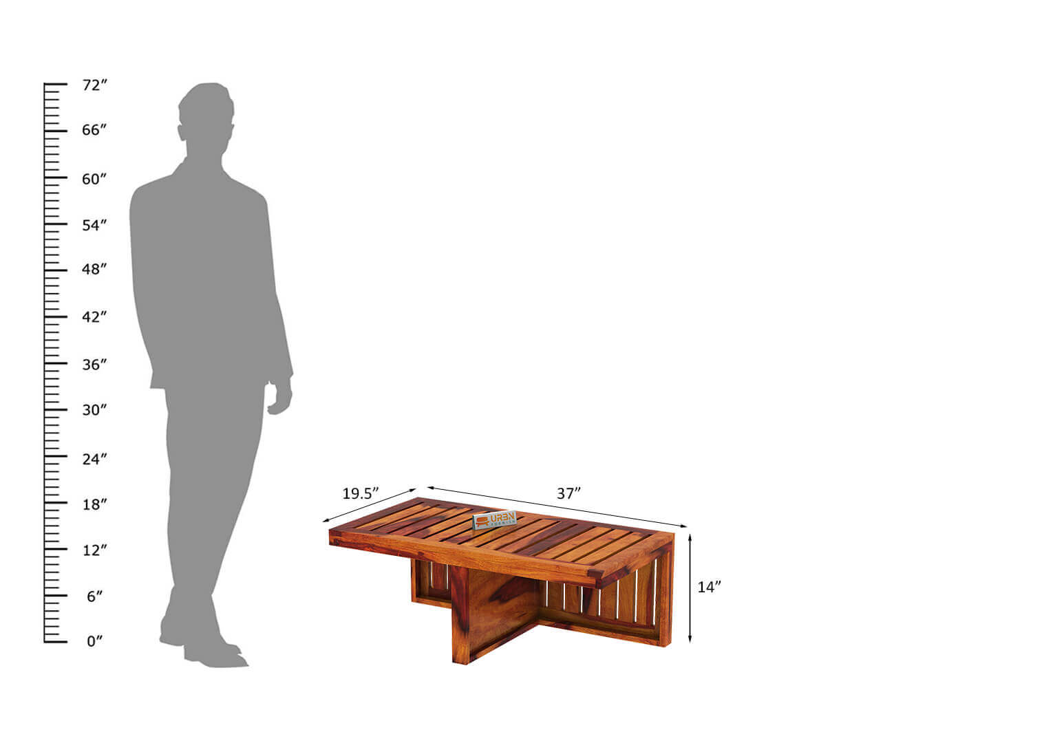 Paladin CoffeeTable Set  With Two Stools - Urbnfurnish