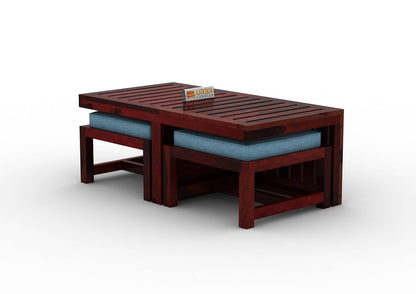 Paladin CoffeeTable Set  With Two Stools - Urbnfurnish