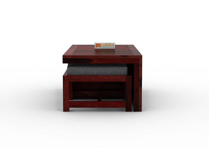 Paladin CoffeeTable Set  With Two Stools - Urbnfurnish