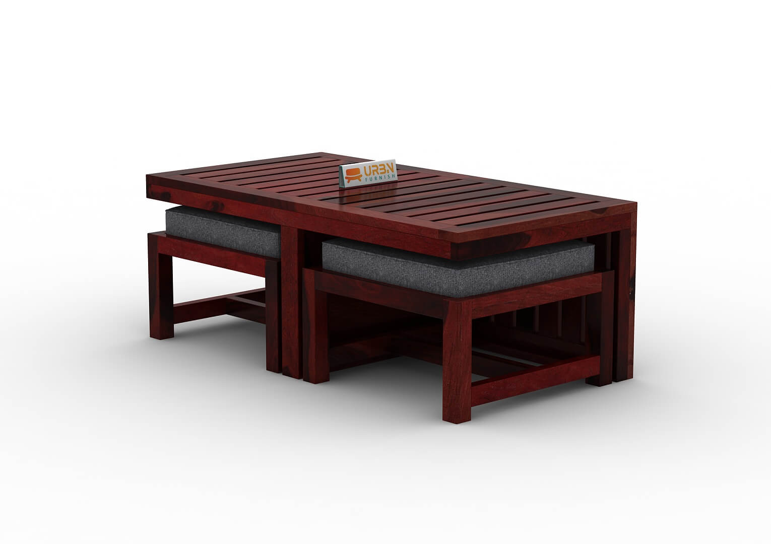 Paladin CoffeeTable Set  With Two Stools - Urbnfurnish