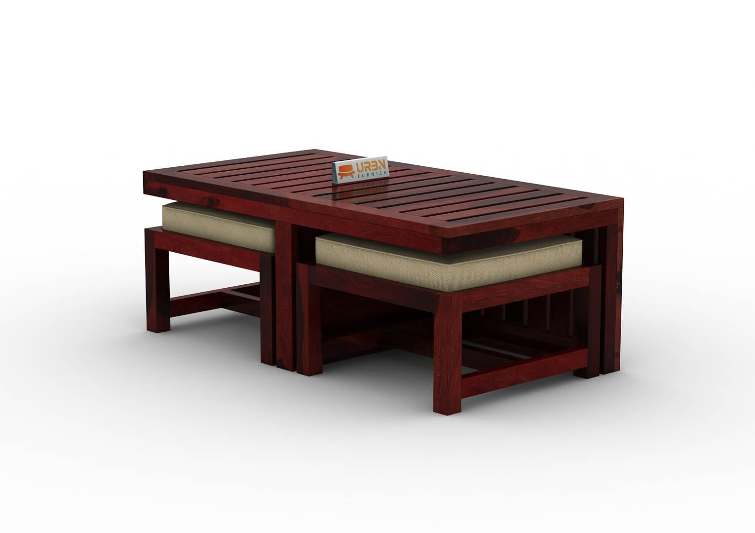 Paladin CoffeeTable Set  With Two Stools - Urbnfurnish
