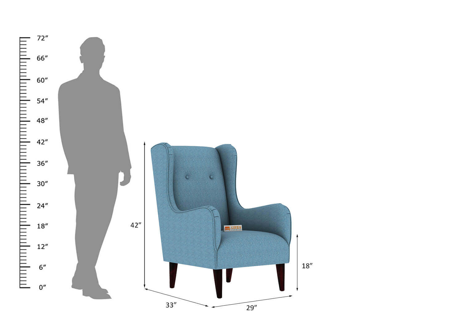 Pecos Wingback Chair - Urbnfurnish