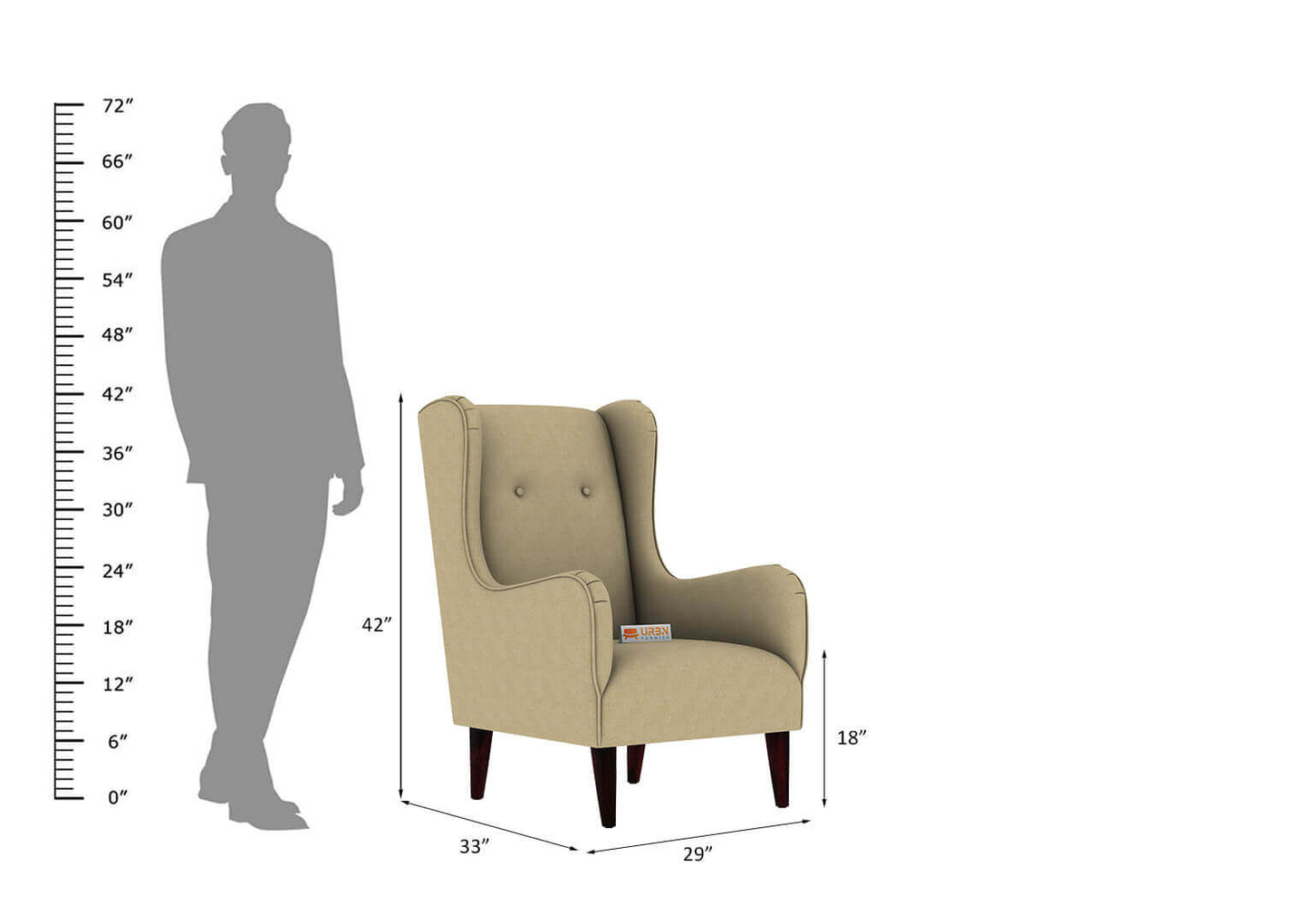 Pecos Wingback Chair - Urbnfurnish