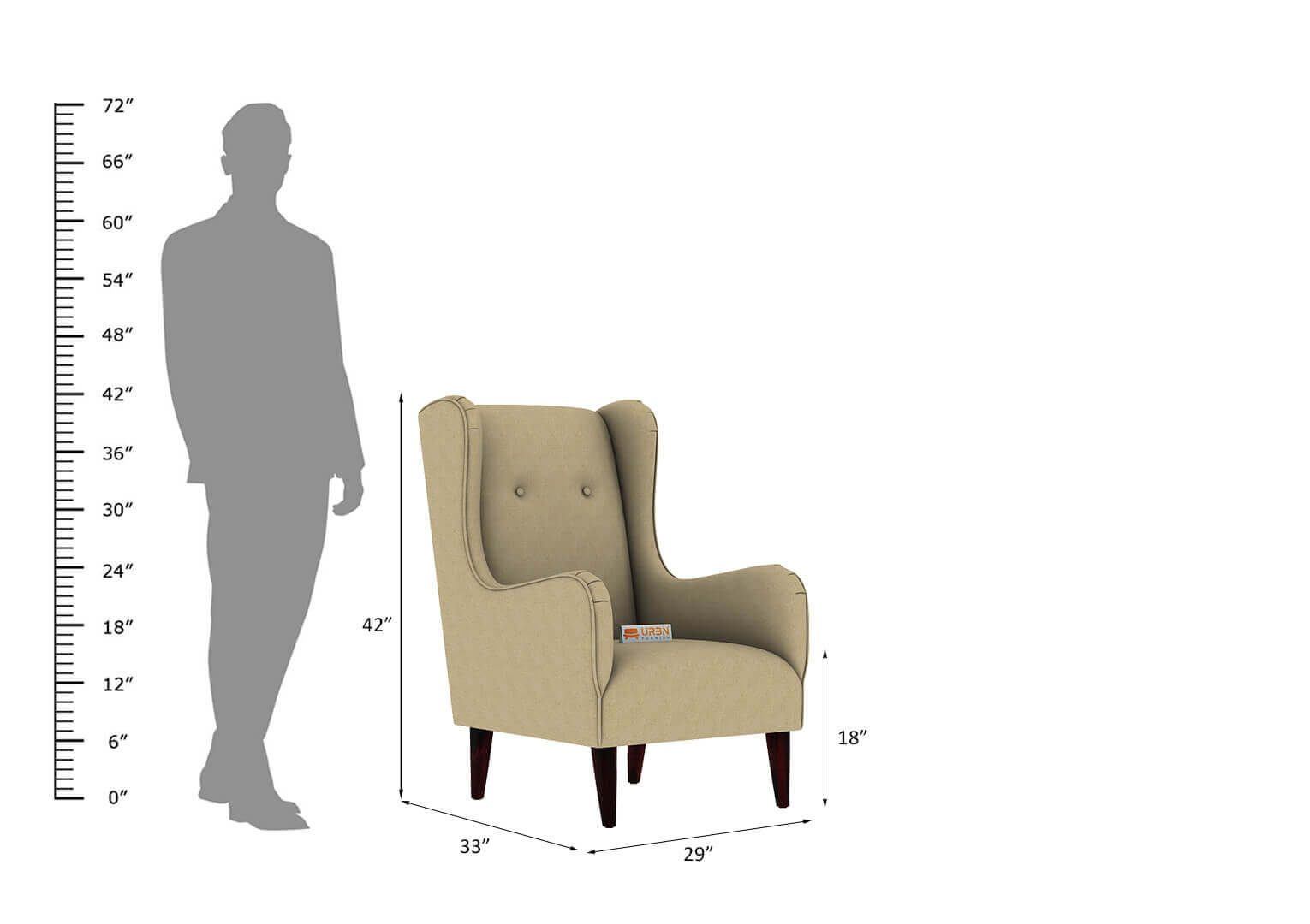 Pecos Wingback Chair - Urbnfurnish