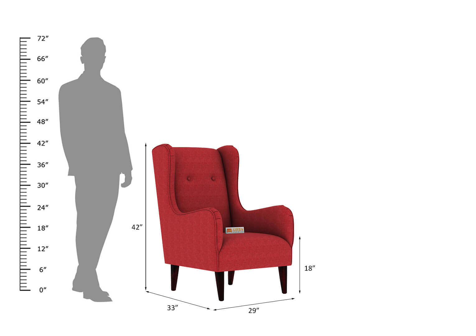Pecos Wingback Chair - Urbnfurnish