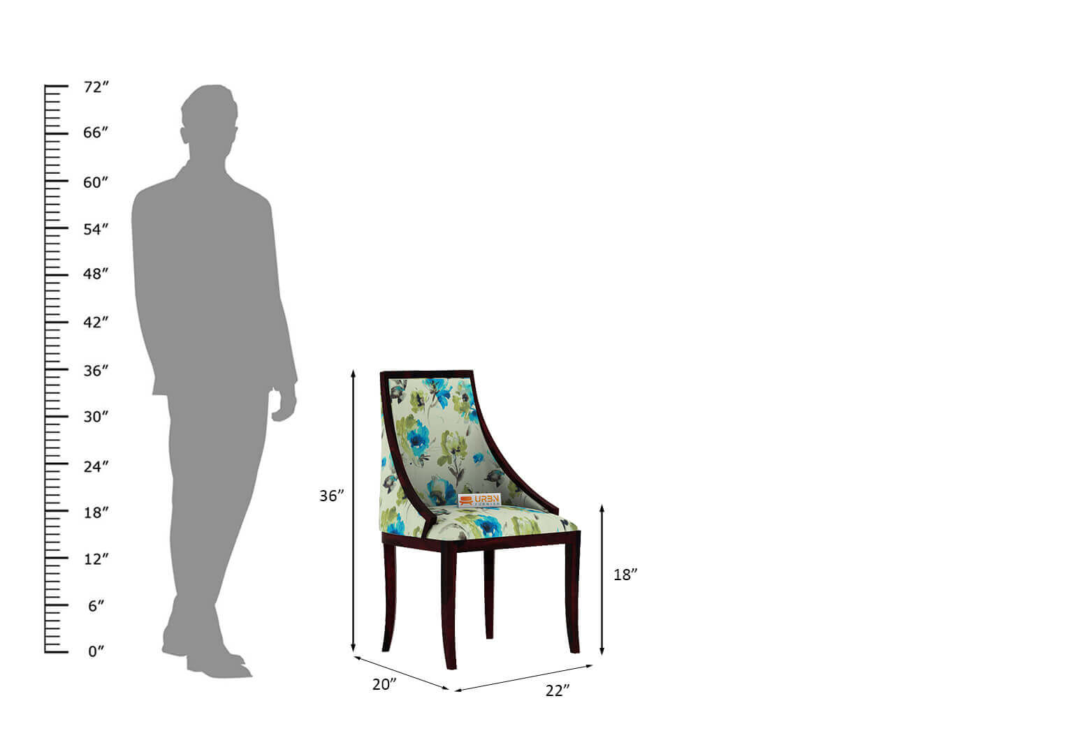 Recca Arm Chair (Printed Fabric) - Urbnfurnish