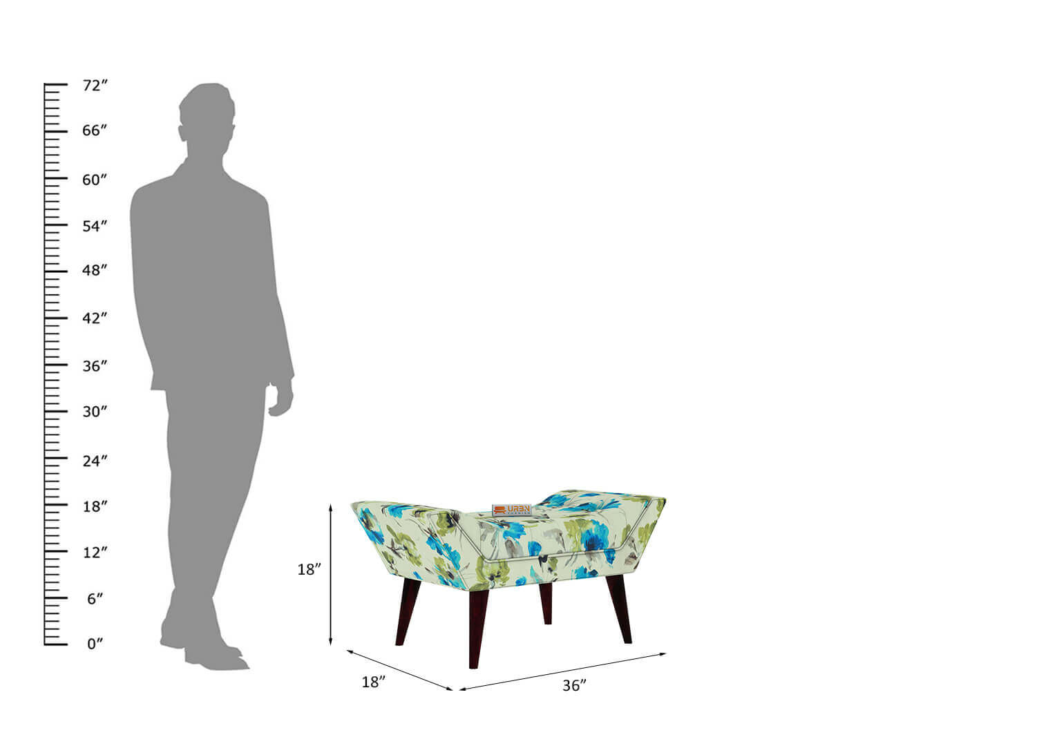 Selava Stool (Printed Fabric) - Urbnfurnish