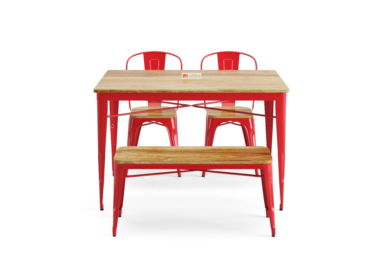 Sensa-4-Seater-Dining-Set-With-Bench-Red-Mango_2