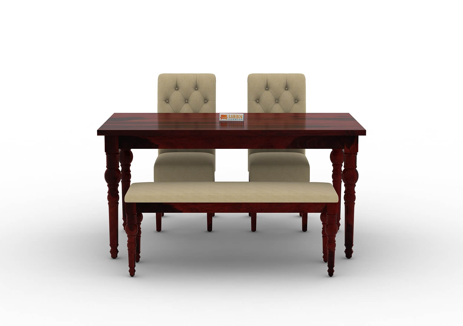 Shivami-4-Seater-Dining-Set-With-Bench-Mahogany-Ivory_2