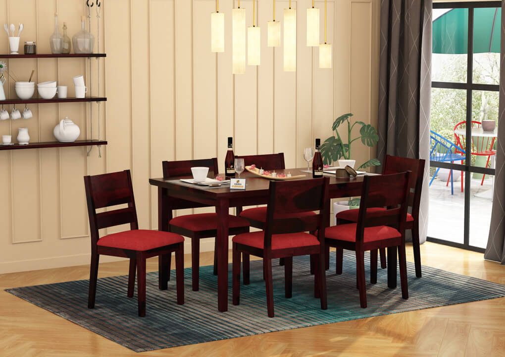 Sovrana-6-Seater-Dining-Set-Walnut-Red_1