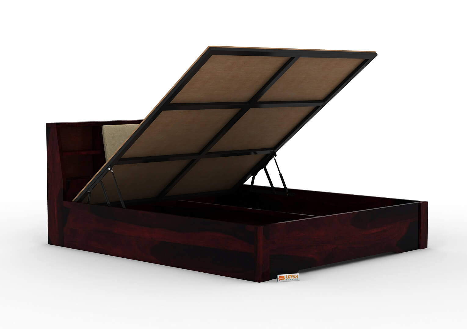 Space-Empress-Hydraulic-Bed-Walnut-Ivory_8