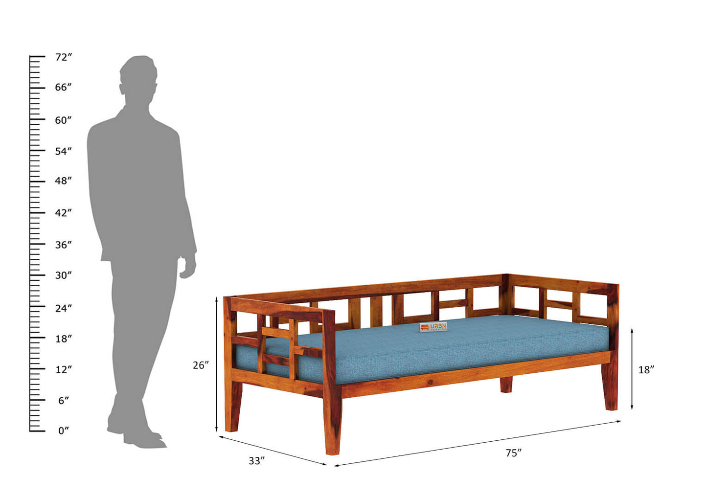 Travolta Checks Divan - Urbnfurnish