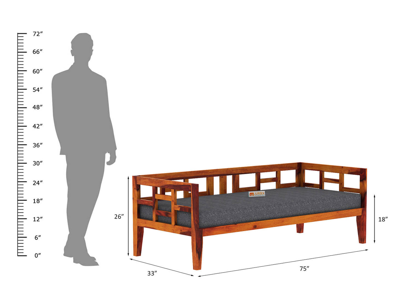 Travolta Checks Divan - Urbnfurnish