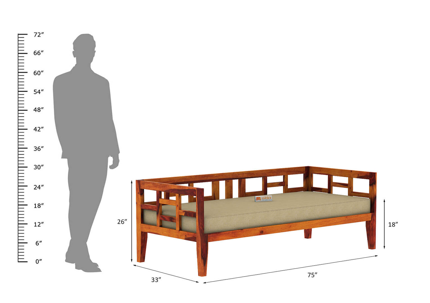 Travolta Checks Divan - Urbnfurnish