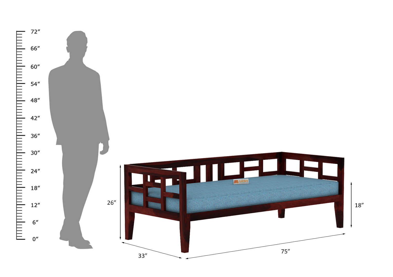 Travolta Checks Divan - Urbnfurnish