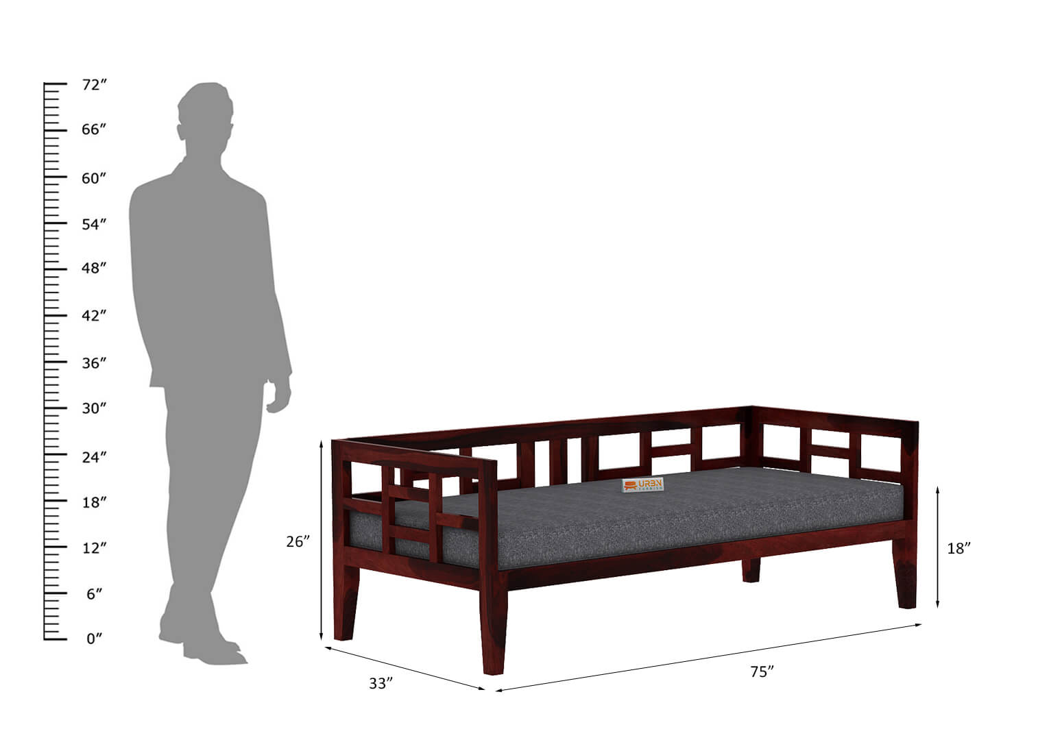 Travolta Checks Divan - Urbnfurnish