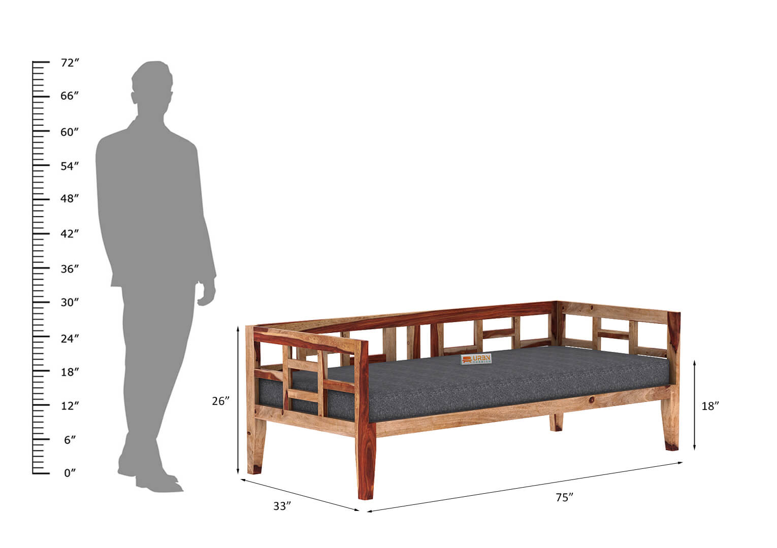 Travolta Checks Divan - Urbnfurnish