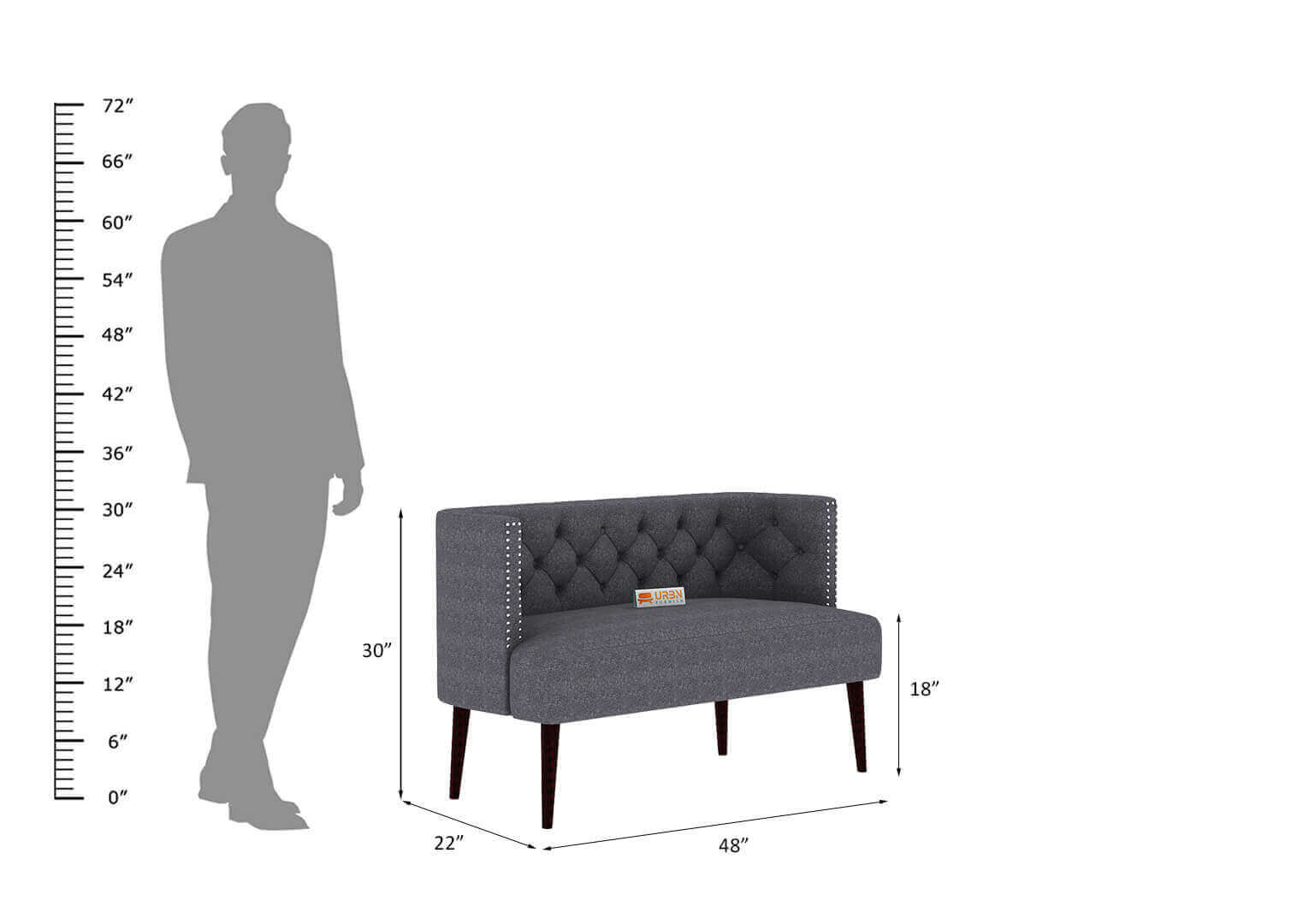 Turtledove Love Seat - Urbnfurnish