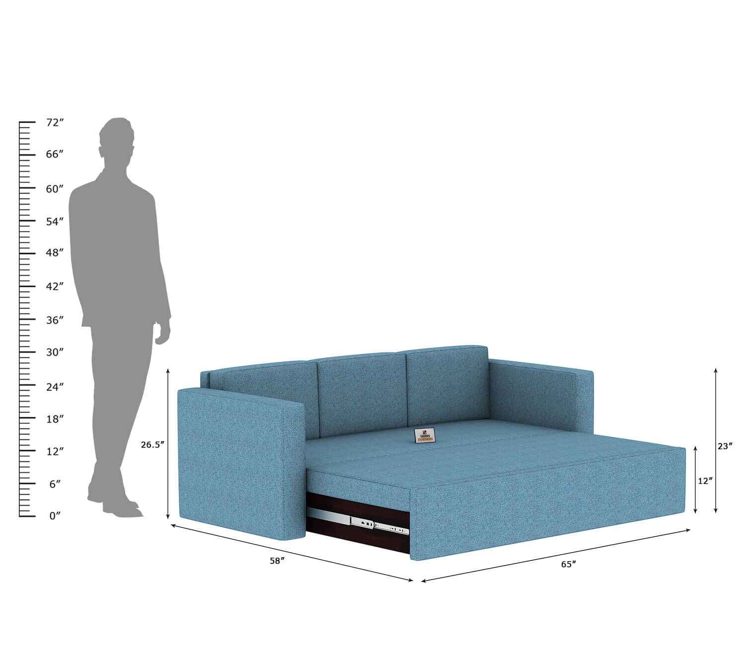 Capriccio Wooden Sofa Cum Bed - Urbnfurnish