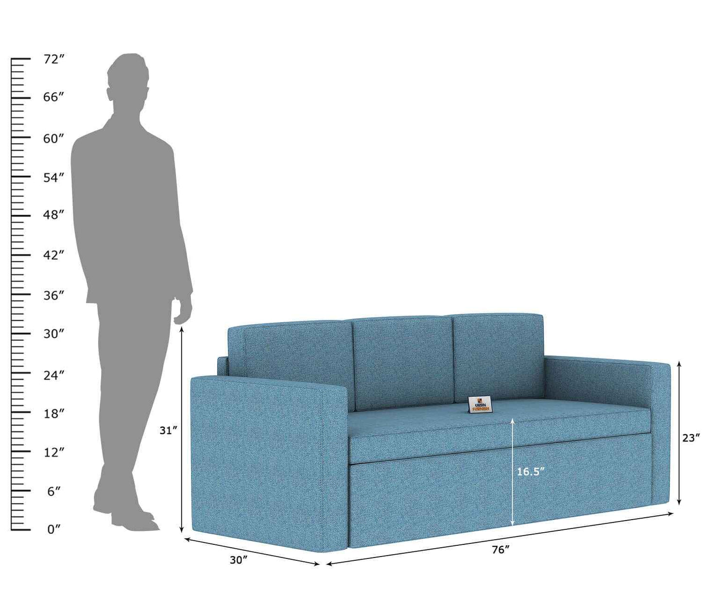 Capriccio Wooden Sofa Cum Bed - Urbnfurnish