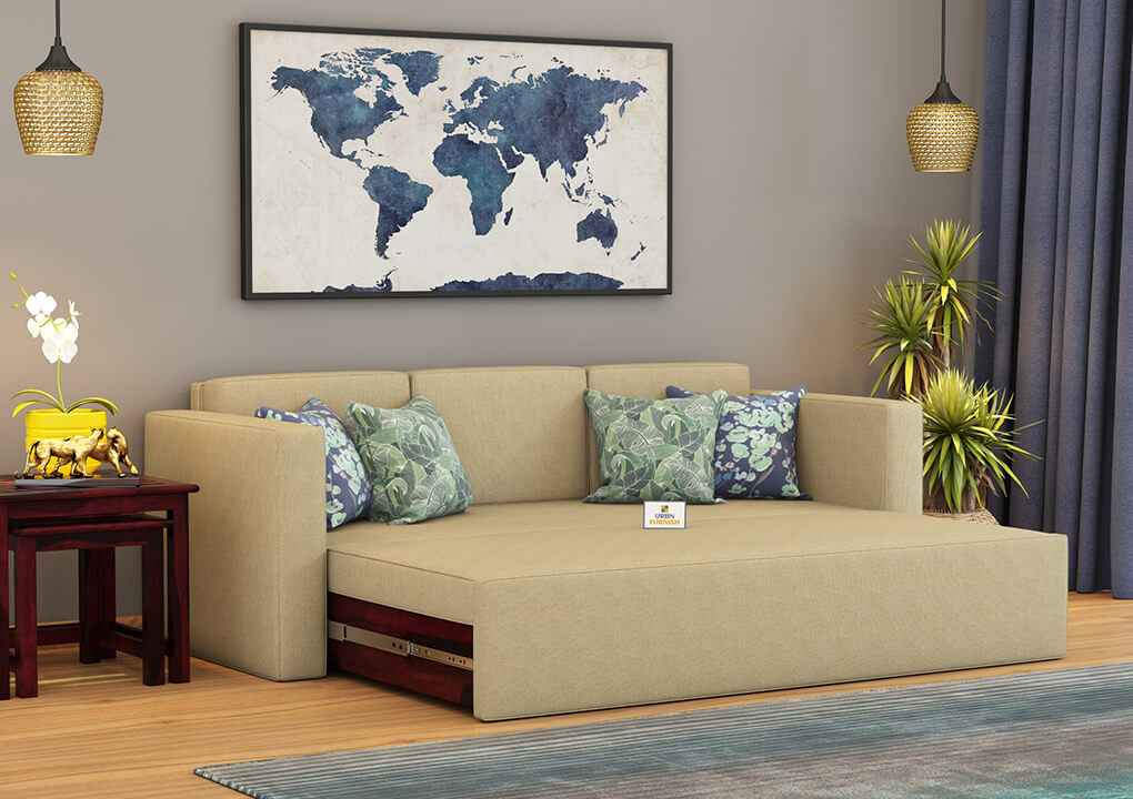 Capriccio Wooden Sofa Cum Bed - Urbnfurnish