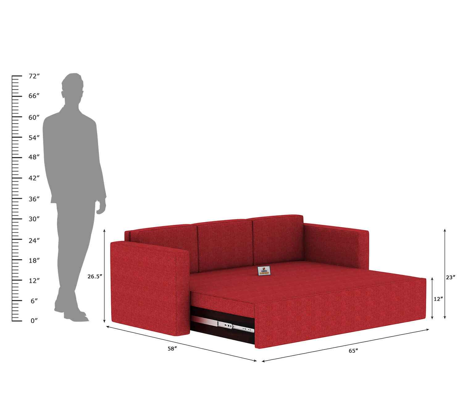 Capriccio Wooden Sofa Cum Bed - Urbnfurnish