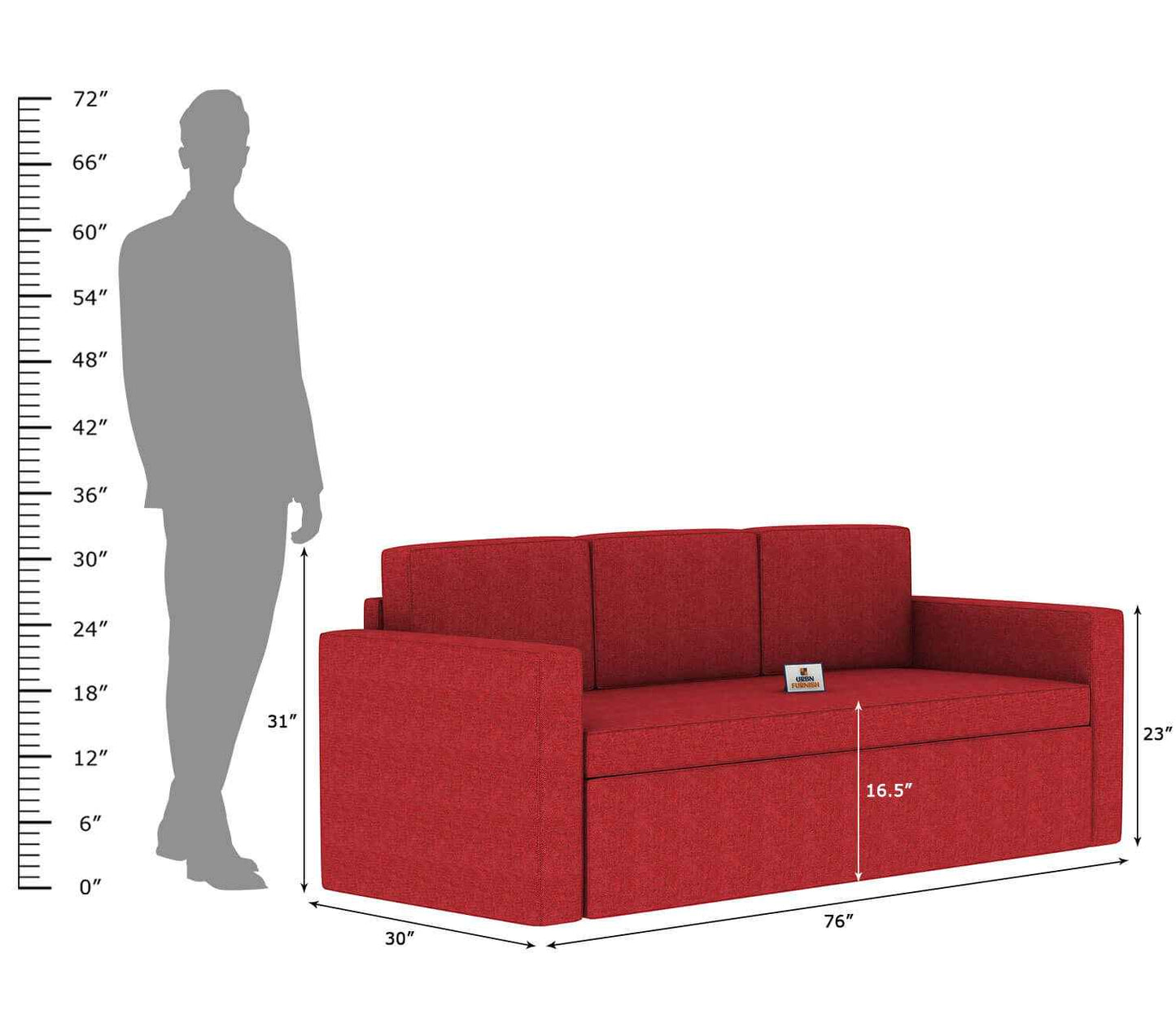 Capriccio Wooden Sofa Cum Bed - Urbnfurnish