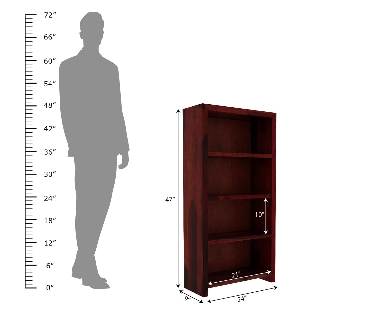 Cerrato Bookcase - Urbnfurnish