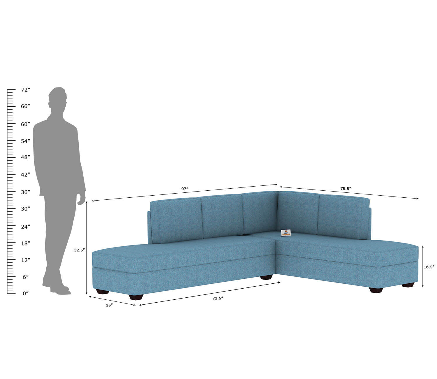 Preludio L Shape Right Aligned   Sofa - Urbnfurnish